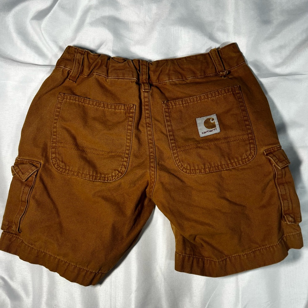 Carhartt Carpenter Utility Pants Boys Size 8 Brown Canvas Adjustable Waist